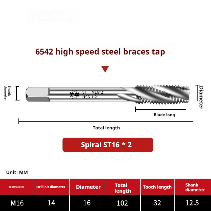 2114-6542 High Speed Steel Braces Taps ST Straight Groove Taps Thread Sheath Braces Tapping Screw Sleeve Installation Tool Shandong Denso Pricision Tools Co.,Ltd.